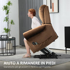 135° Reclining Lift Massage Chair with Remote Control, 88x92x106 cm, Dark Brown