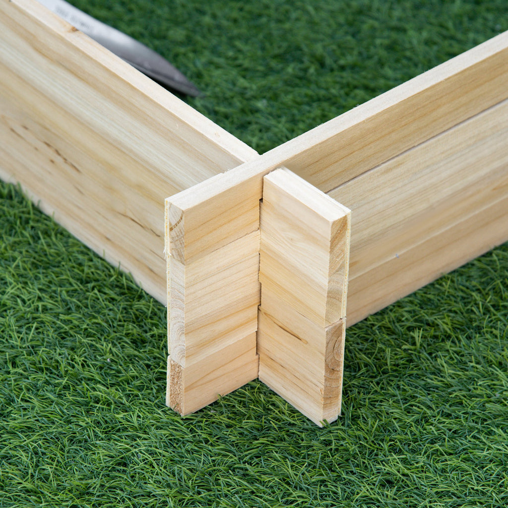 Outsunny Fir Wood Garden Bed, Screw-Free Assembly, 100x100x16cm