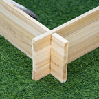 Outsunny Fir Wood Garden Bed, Screw-Free Assembly, 100x100x16cm