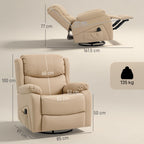 Reclining Relaxing Chair with 8 Massage Points, Heating and Footrest, 87x97x100 cm, Beige