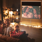 80" 16:9 Projector Screen with Adjustment Cord, Plastic and Metal, 187x8x150 cm, White