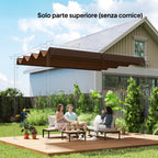 Outsunny Coffee White Polyester UV-Resistant Outdoor Pergola Cover with 8 Drainage Holes, 286x245 cm