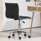 Ergonomic Office Chair in PU Leather with Adjustable Height, Swivel Seat and Wheels, Black