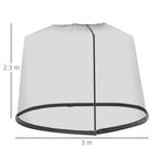 Mosquito Net for Umbrella 3x3 m Adjustable Dense Mesh with Zipper Opening, Black - Borgè