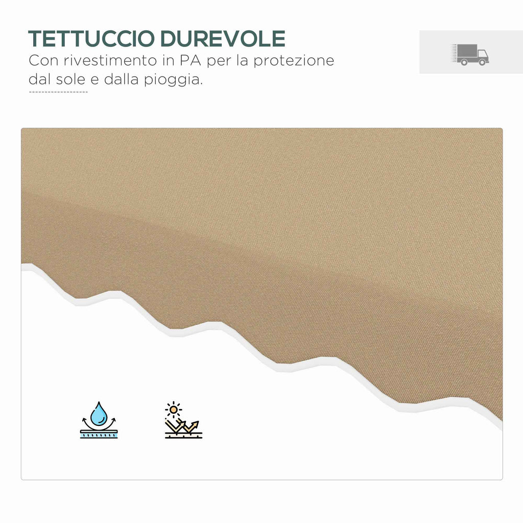 Outsunny Cantilever Umbrella with Double Roof, Crank Opening and Cross Base, 2.5x2.5m, Khaki
