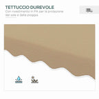 Outsunny Cantilever Umbrella with Double Roof, Crank Opening and Cross Base, 2.5x2.5m, Khaki