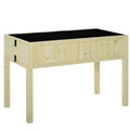 Outsunny Folding Wooden Raised Garden Bed with Drainage Holes, 115x56x76 cm, Wood Color