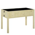 Outsunny Folding Wooden Raised Garden Bed with Drainage Holes, 115x56x76 cm, Wood Color