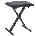 Piano Bench Padded Height Adjustable Foldable Non-Slip, Black, 39x29x47cm