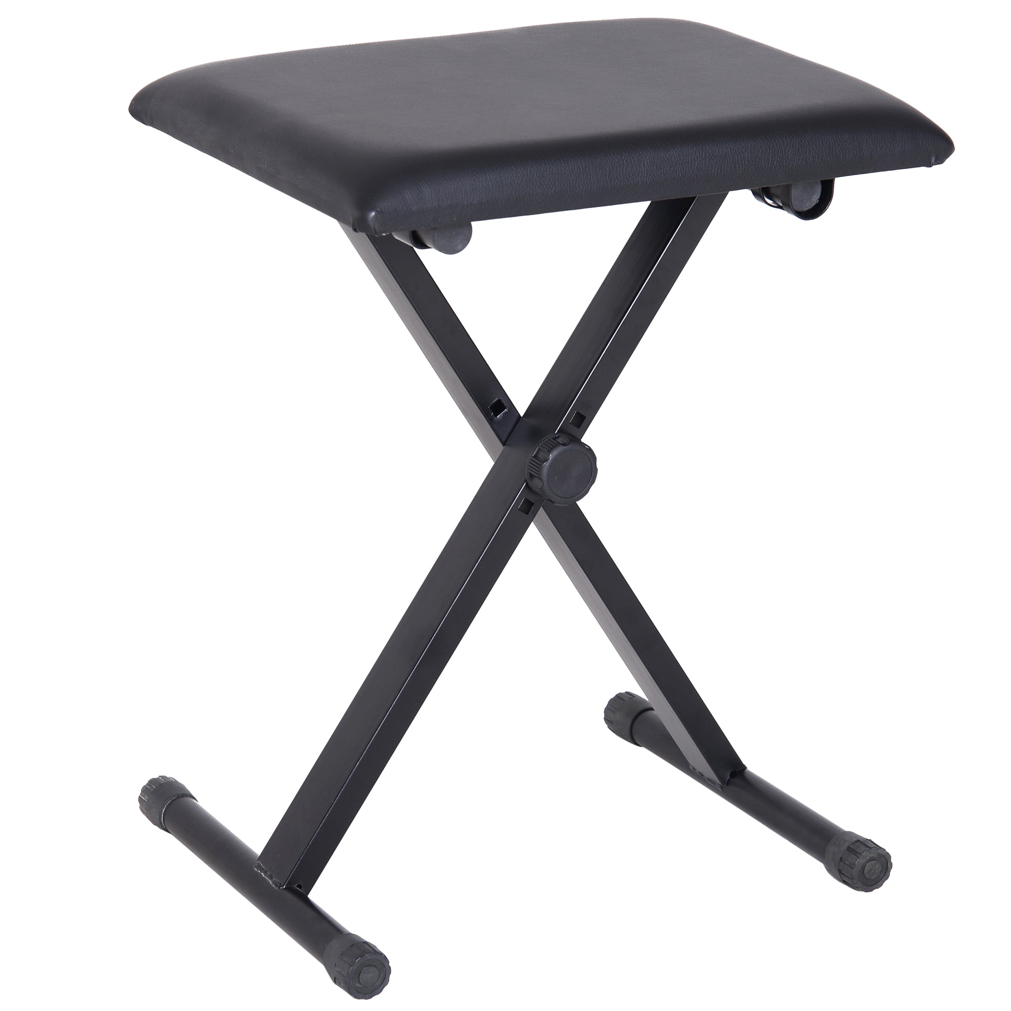 Piano Bench Padded Height Adjustable Foldable Non-Slip, Black, 39x29x47cm
