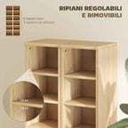 HOMCOM Set of 2 CD Racks with Adjustable Shelves for 204 CDs, Wooden, 21x22.5x88.5 cm, Oak