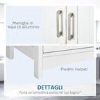 kleankin Bathroom Cabinet with 2 Doors and Adjustable Shelf, 60x33x60cm, Wood and White
