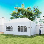 Outsunny 3x6m Folding Garden Gazebo with Removable Walls and Carry Bag, White