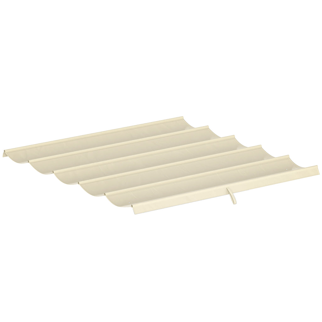 Outsunny Pergola Gazebo Roof with 10 Drainage Holes in Polyester, 250x255 cm, for 3x3m Pergola, Cream