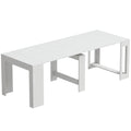 HOMCOM Extendable and Convertible Console Table for 10 People, 96-240x90x78 cm, White