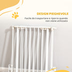 Self-Closing Dog Gate with Locking System, Metal and Plastic, 180x74.5 cm, White