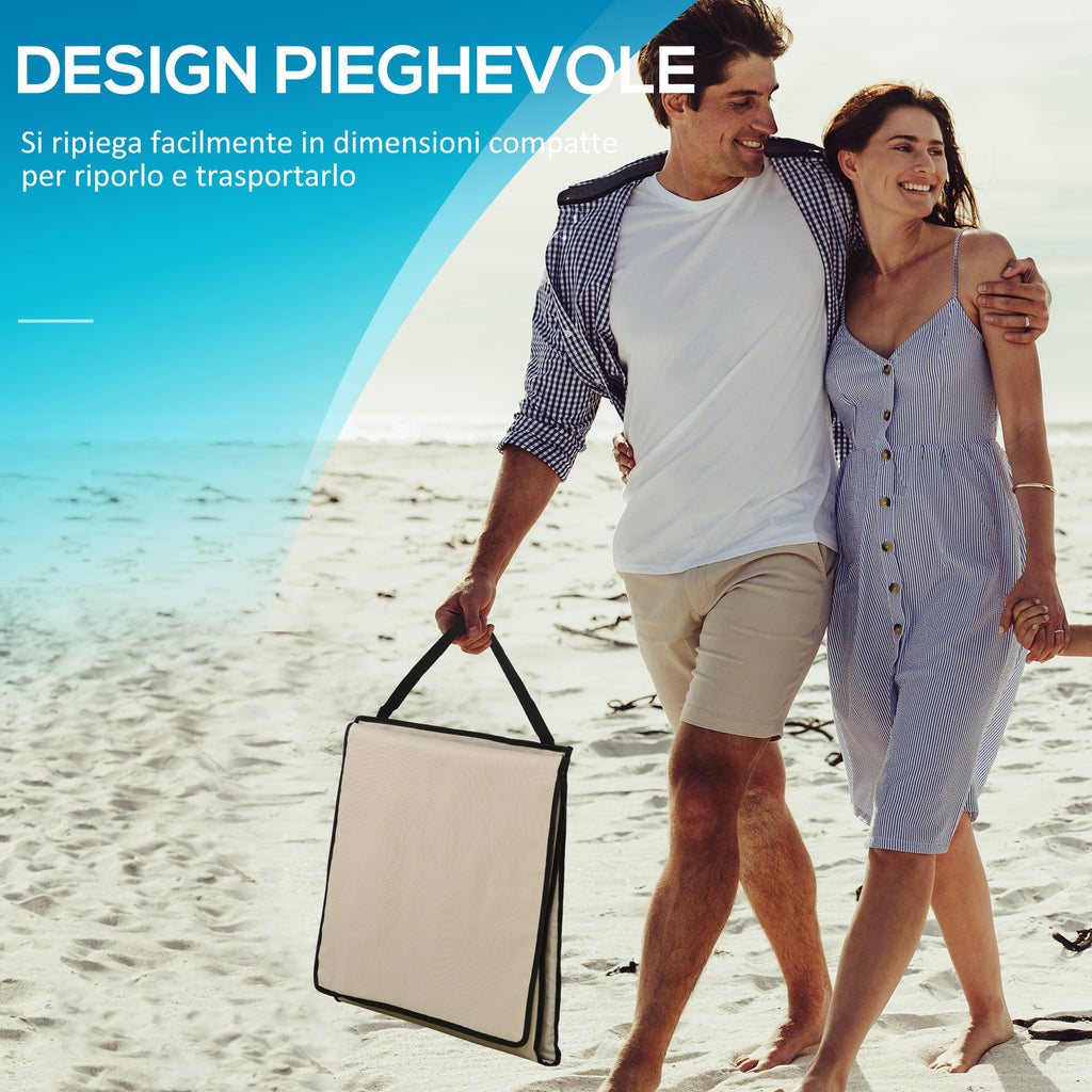 Set of 2 Adjustable Folding Deck Chairs with Pocket, 142x51x40 cm, Beige