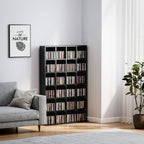 CD Cabinet with Adjustable Shelves for 456 CDs or 336 DVDs, 24 Compartments, 89x20x130.5 cm, Black