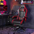 Gaming Chair with Adjustable Height and Reclining Backrest, 65x65x121-129 cm, Black and Red