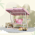 AIYAPLAY Children's Swing, 2-Seater Garden Swing, 112 x 75 x 120 cm, Pink