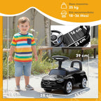 AIYAPLAY Mercedes Benz Licensed Ride-On Toy Car with Horn and Storage Space, 65x28x39 cm, Black