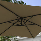 Decentralized Garden Umbrella with Cross Base and Crank Opening, 294x193cm, Brown