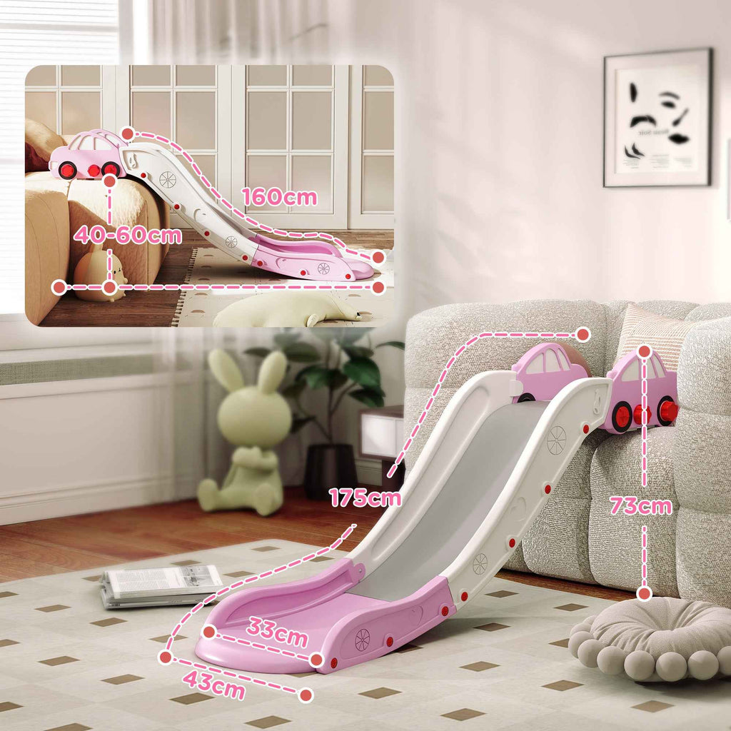 AIYAPLAY HDPE Baby Slide with Built-in Cushioning Zone, for Sofas, Beds, Ages 18-48 Months, Pink