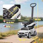 AIYAPLAY Ride-On Car for Children 1-3 Years Old Convertible into Stroller with Mercedes License, 91x40x83 cm, White