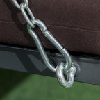 3 Seater Garden Swing with Cushions, Chaise Longue Seat and Canopy, 198x118x168 cm, Brown