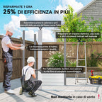 Outsunny Tool Shed with Sliding Doors and 4 Air Vents, Steel and PP, 196x236x208 cm, Light Grey