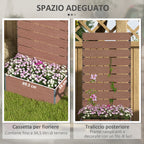 Outdoor Planter with Slatted Espalier for Climbing Plants, 72x38x150cm, Light Brown - Borgè