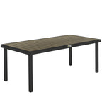 8-Seater Garden Dining Table in Aluminum and Plastic, Dark Wood and Black