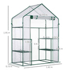 Outsunny Waterproof and UV-Proof PE Garden Greenhouse with Mounting Accessories, 142x73x195 cm, Green