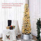 Snowy Christmas Tree with 329 Branches and White LED Lights, in Plastic and Metal, Ø52x180 cm, Green