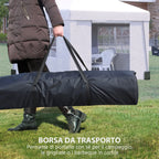 SOFI | 3x3m Folding Gazebo with Adjustable Height, with Pop Up Design and Windows, White - Borge' Group Limited