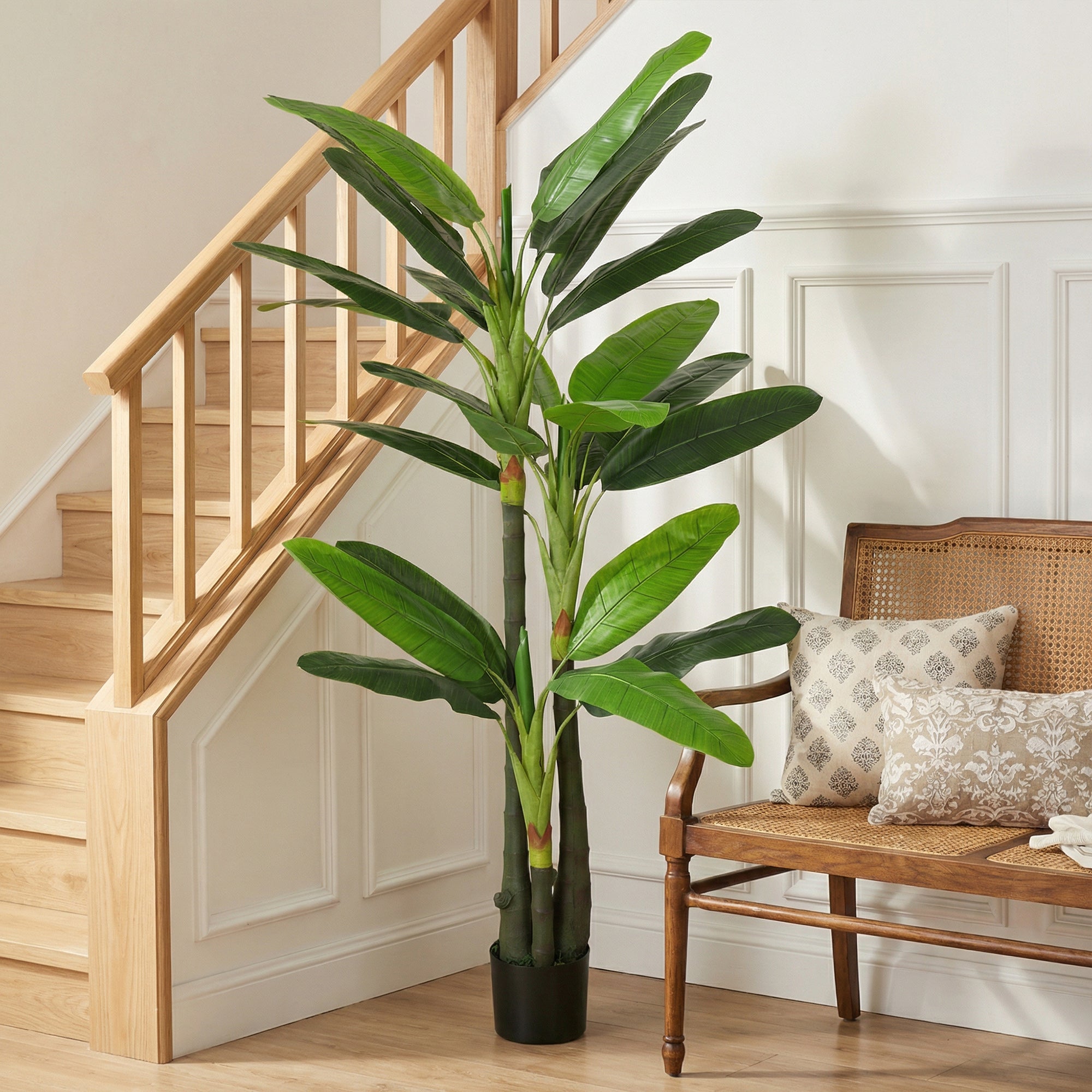 HOMCOM Artificial Banana Tree, Fake Plant with 18 Leaves, 180 cm, Green