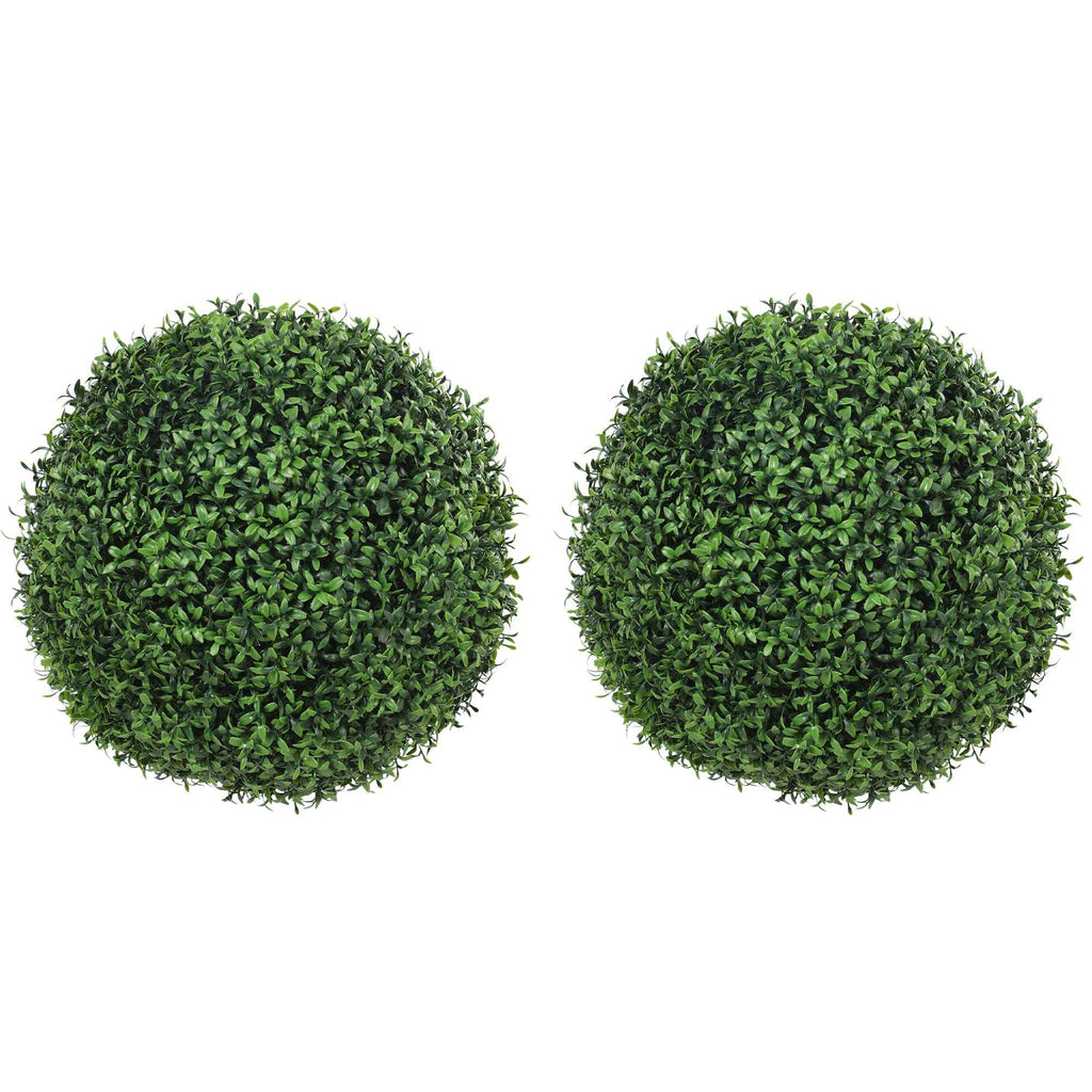 HOMCOM Artificial Boxwood Topiary with 682 Leaves, UV Resistant, Height 42 cm