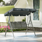 Outsunny 3-Seater Metal Garden Swing with Removable Sun Canopy, 171x108x154 cm, Dark Grey