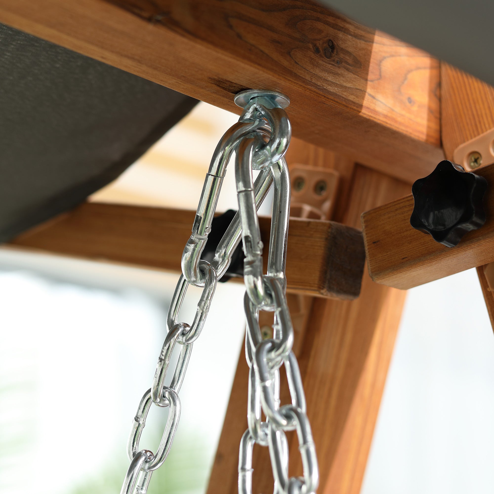 3-Seater Garden Swing Convertible to a Double Bed, 225.5x113x180cm