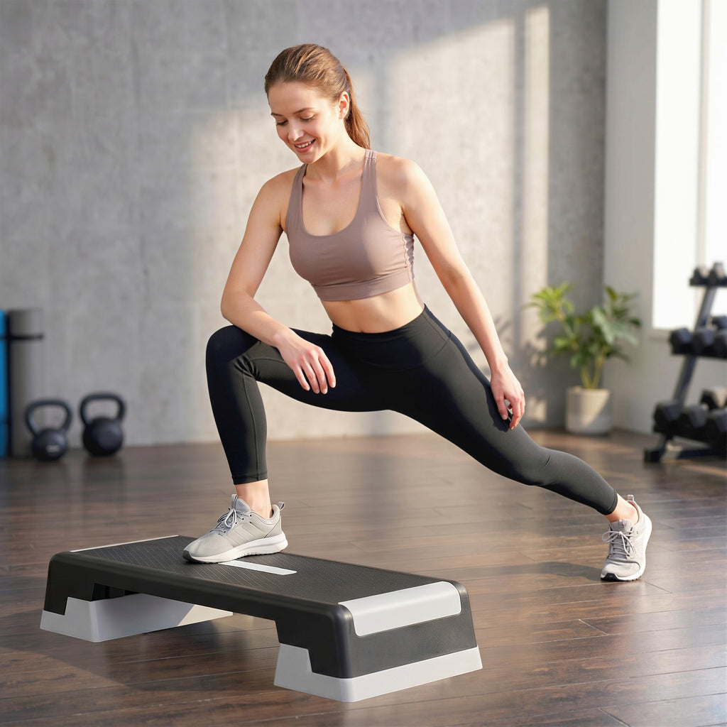 SPORTNOW Adjustable Aerobic Stepper, Height 15/20/25 cm with Supports
