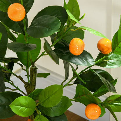 Set of 2 Artificial Lemon and Orange Plants 120cm High for Indoors with Pot