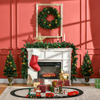 Christmas Decorations, 4-Piece Set with 2 Christmas Trees Φ40x90 cm, Christmas Garland and Christmas Wreath