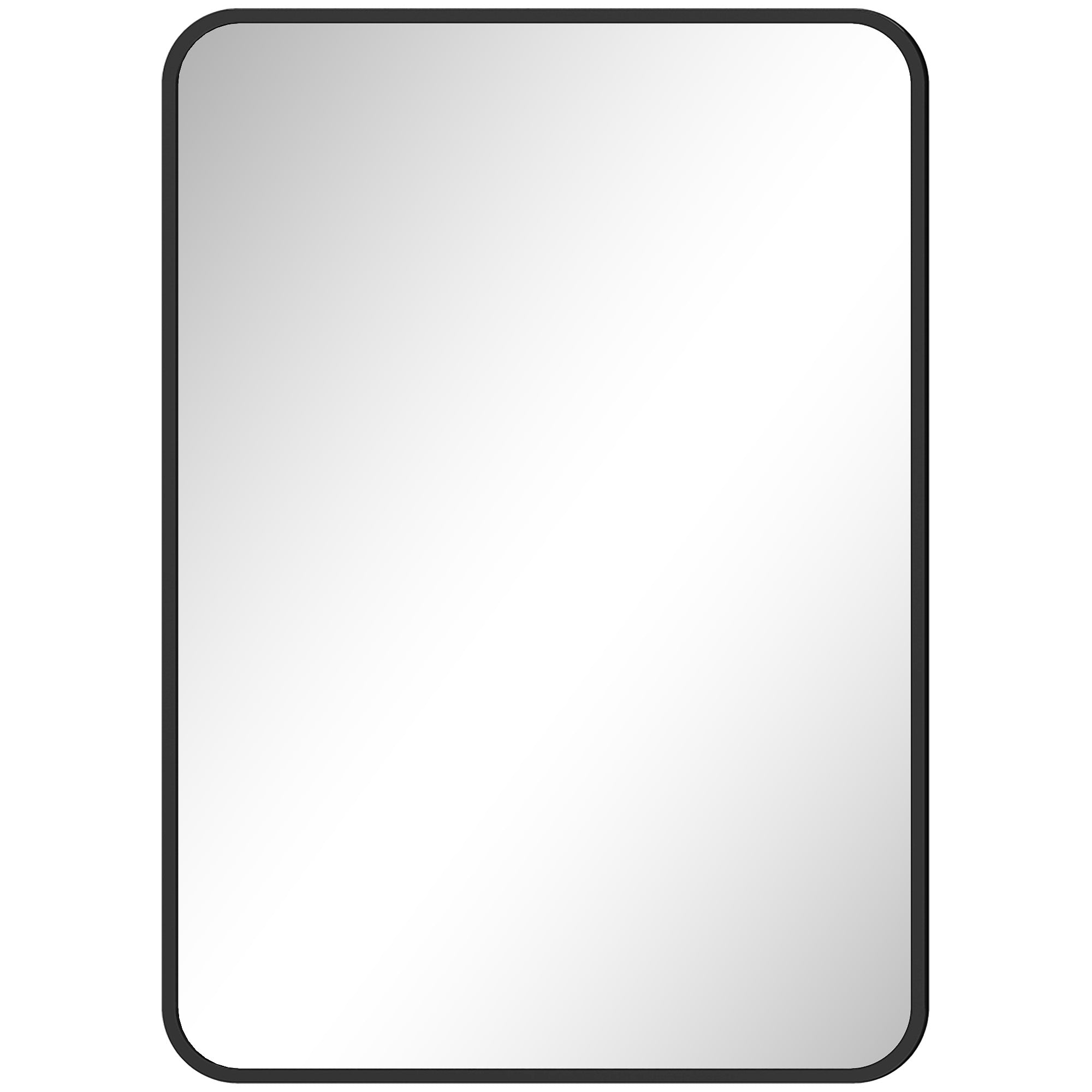 HOMCOM Bathroom Mirror with Metal Frame and Hook, 50x2.5x70 cm, Black