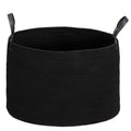 88L Portable Foldable Laundry Hamper with Natural Cotton Handles, Ø56x35.5 cm, Black