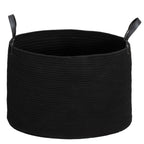 88L Portable Foldable Laundry Hamper with Natural Cotton Handles, Ø56x35.5 cm, Black
