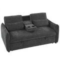 HOMCOM 3-in-1 2-Seater Sofa Bed with 3-Position Adjustable Backrest and 2 Cushions, Chenille, Dark Grey