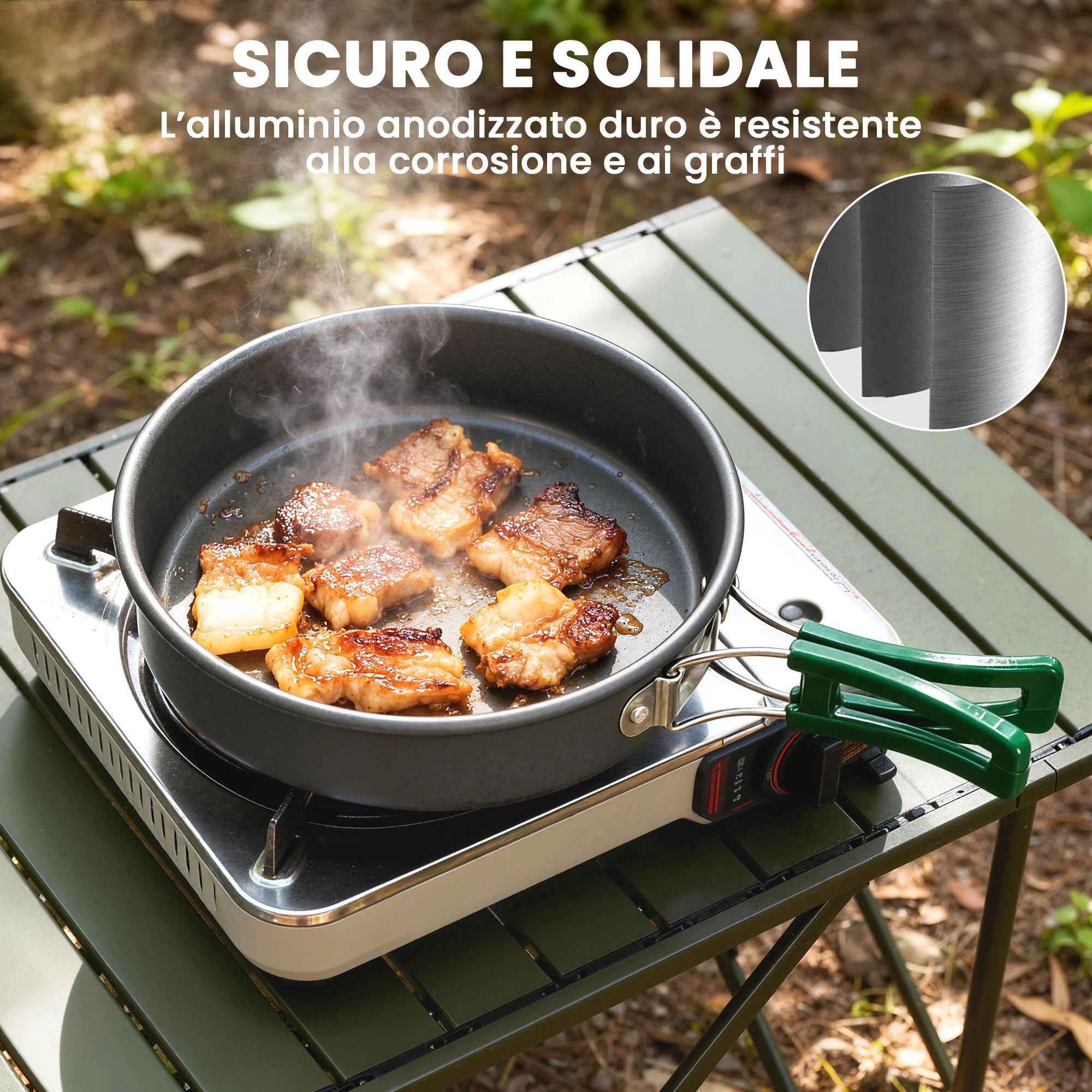 Outsunny Camping Cookware Set for 4-5 People, Aluminum Camping Kitchen, Gray