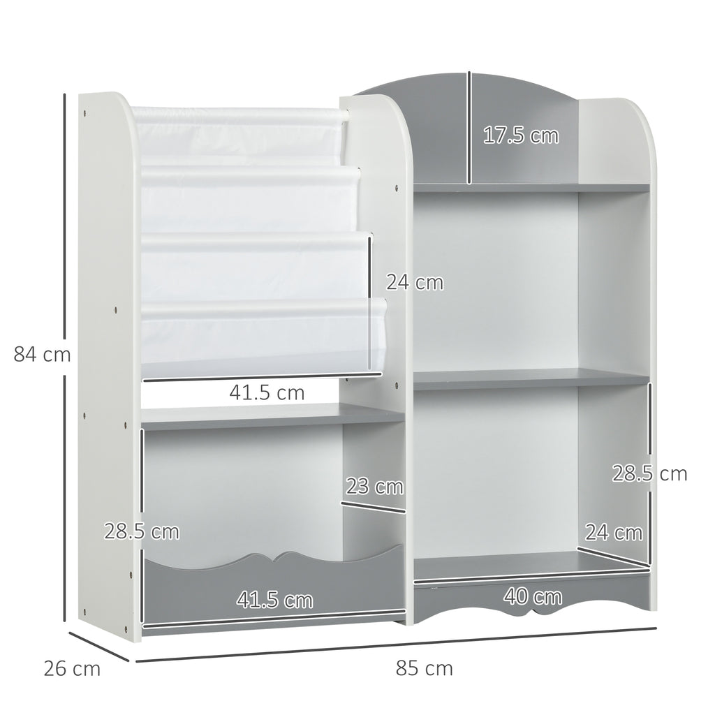 Zonekiz shepherd's shelf for children with wooden shelves, 85x26x84cm, gray - Borgè