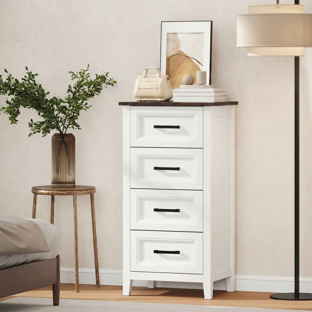 HOMCOM Chest of Drawers with 4 Drawers, Tall Unit for Bedroom and Living Room