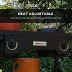 Outsunny camping gas stove with 2 150,000 BTU metal burners with removable legs, black - Borgè